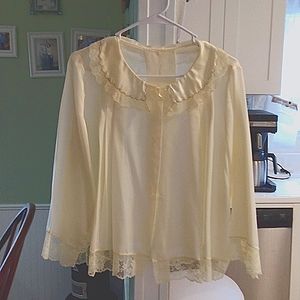 Vintage Corhan Noumair Cream Satin Bed Jacket